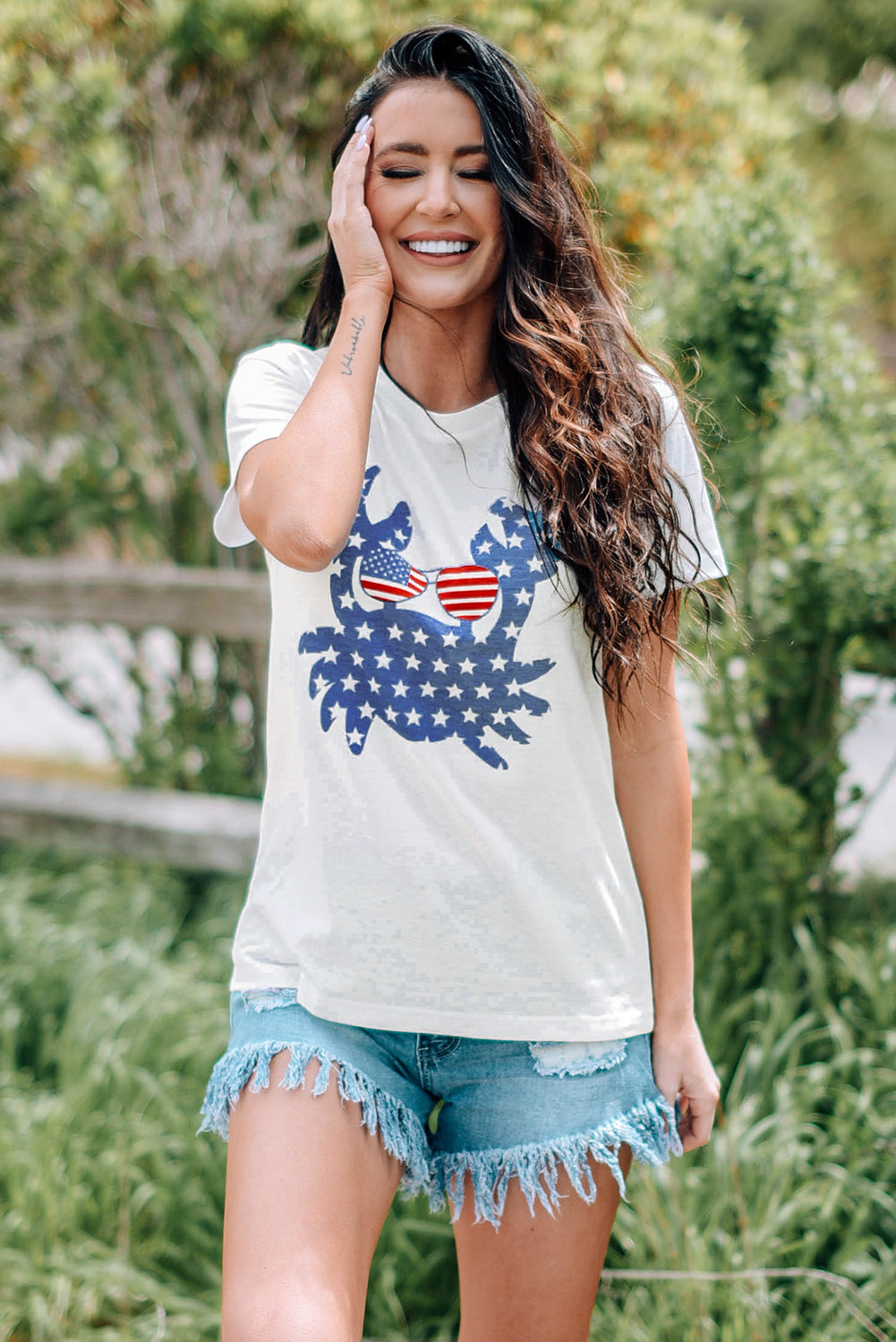 American Flag Crab Tee