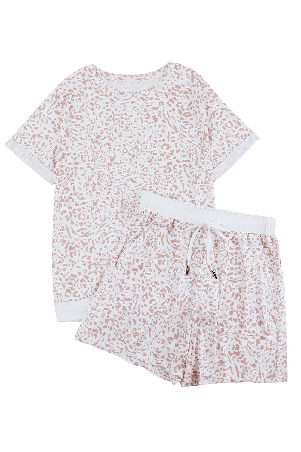 Cream Leopard Print Lounge Set
