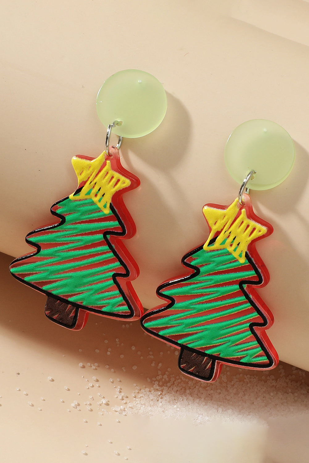 Green Christmas Tree Acrylic Stud Earrings BH013432-P9