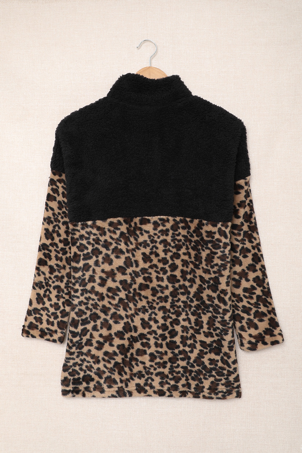 Leopard Block Splicing Zip Pullover Sweatshirt LC2538717-20