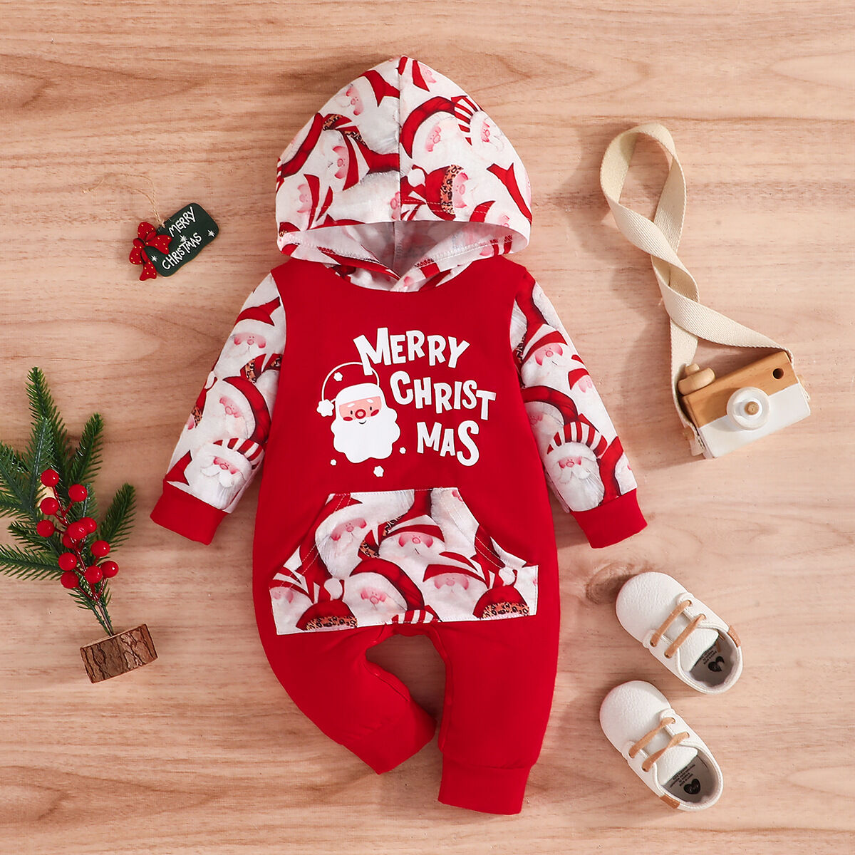 Merry Christmas Hooded Jumpsuit💚❤️