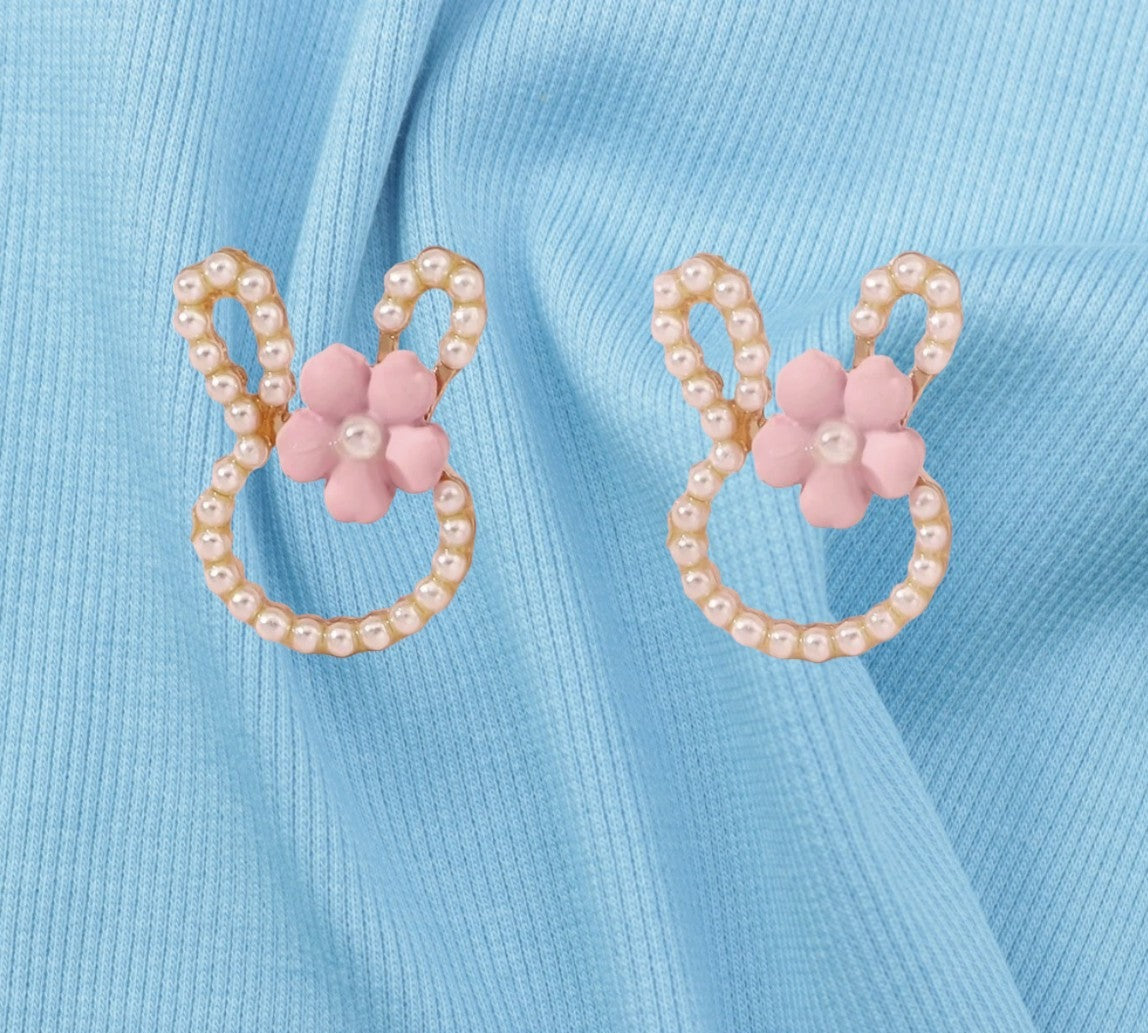 Pearl Easter Bunny Earrings