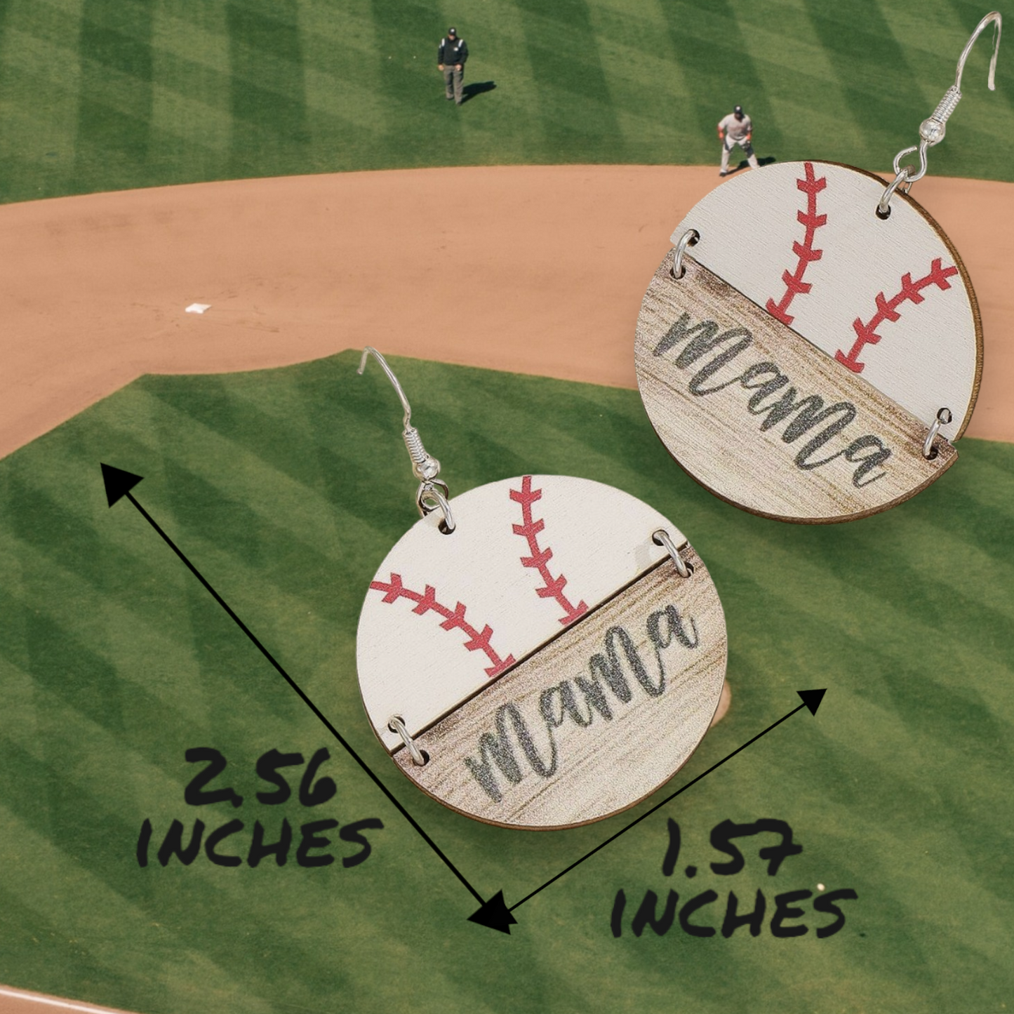 Mama Baseball Earrings