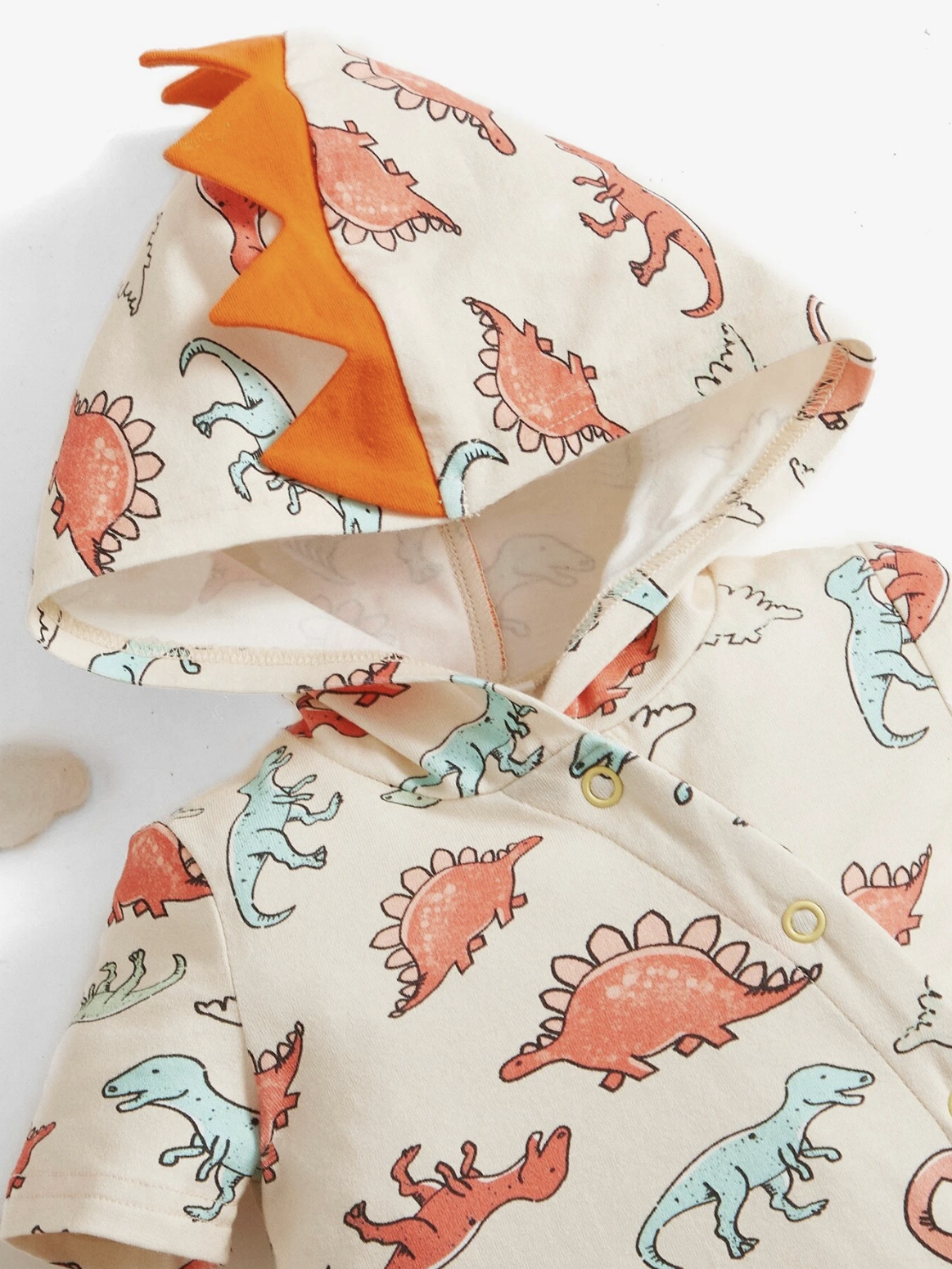 Baby Boy Dinosaur Print Hooded Jumpsuit